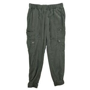 Banana Republic Women Cargo Jogger Pants Olive Green Lyocell Small